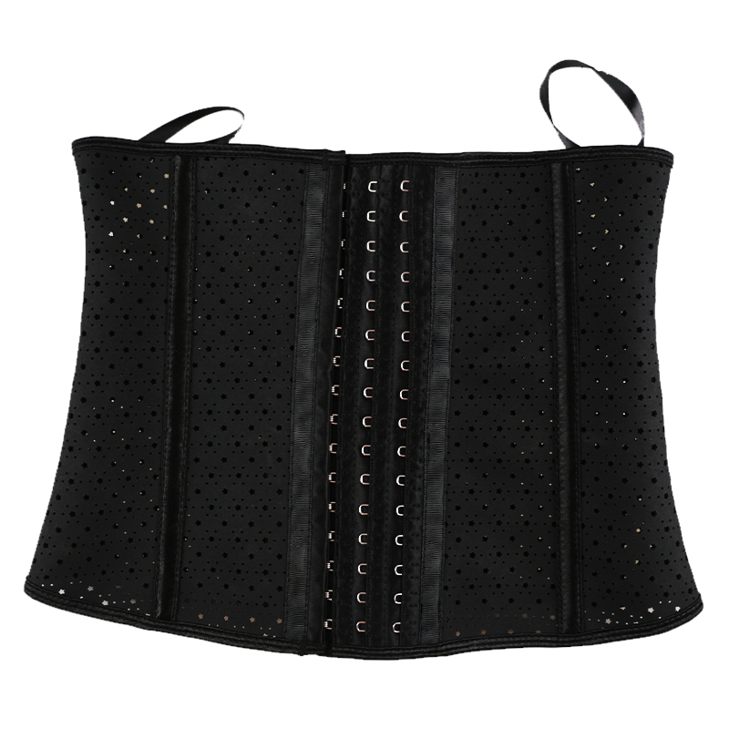 Black Stars Hollow Latex Breathable Steel Bone corset XS-6XL MH1927