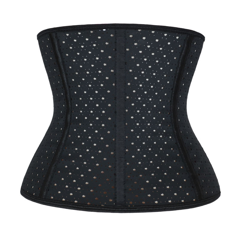 Black Stars Hollow Latex Breathable Steel Bone corset XS-6XL MH1927