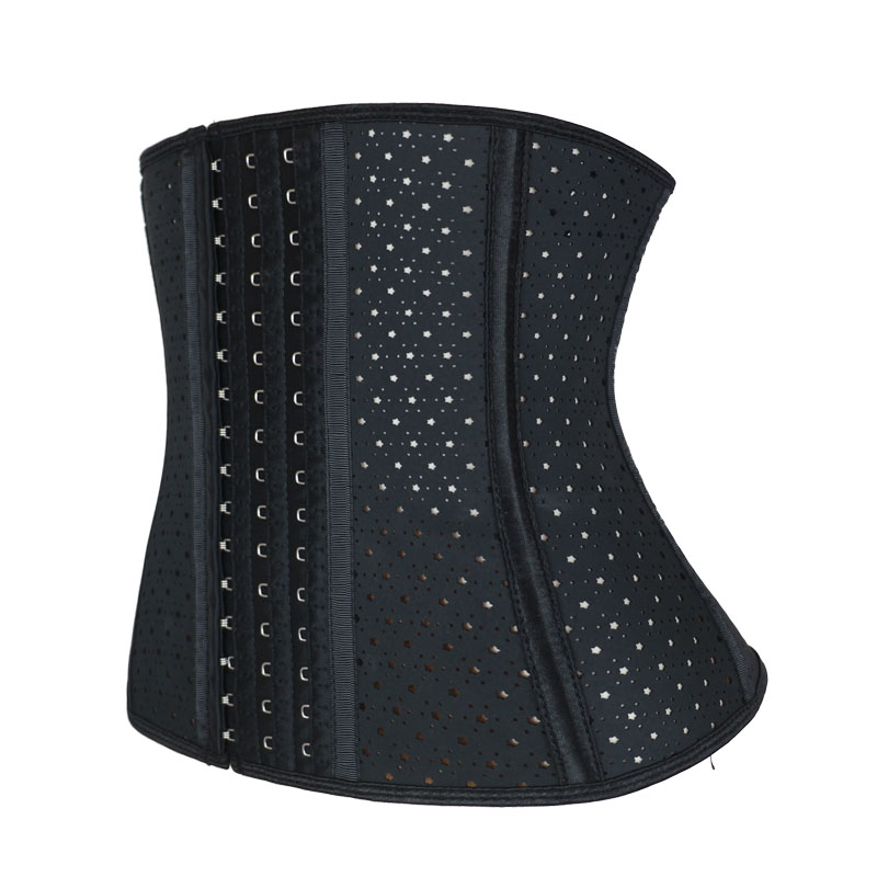 Black Stars Hollow Latex Breathable Steel Bone corset XS-6XL MH1927