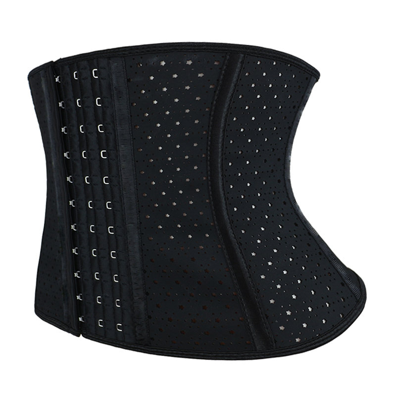 Black Stars Hollow Latex Breathable Steel Bone corset XS-6XL MH1926 