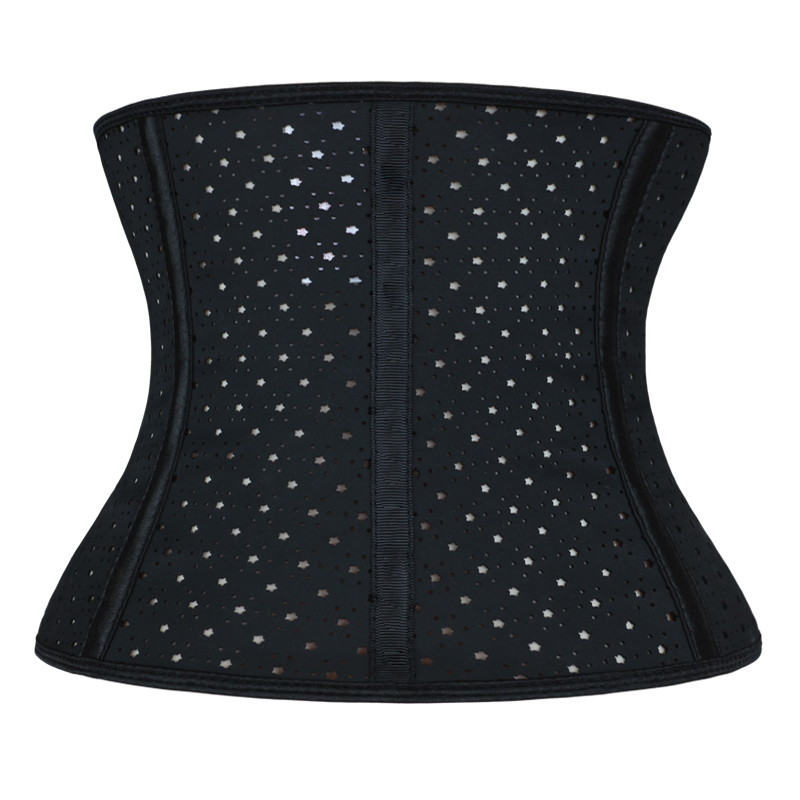 Black Stars Hollow Latex Breathable Steel Bone corset XS-6XL MH1926 