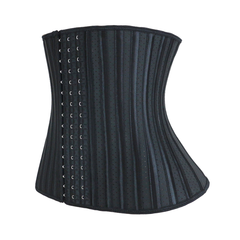 Black Latex Breathabel 25 Steel Bones Waist Trainer MH1473