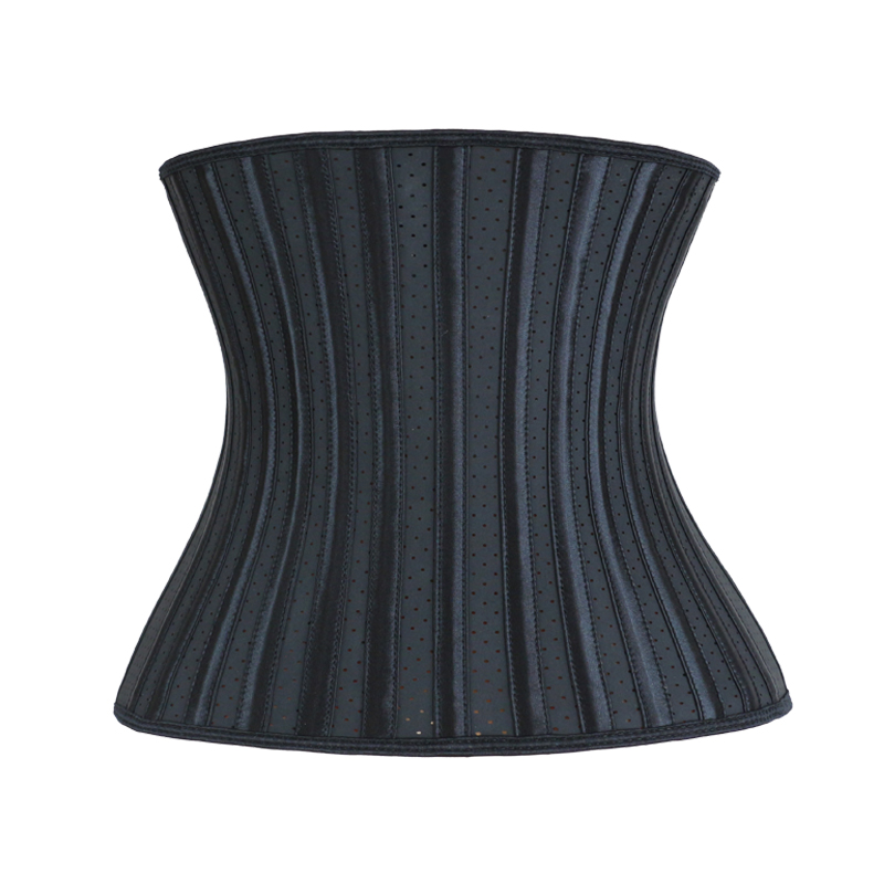 Black Latex Breathabel 25 Steel Bones Waist Trainer MH1473