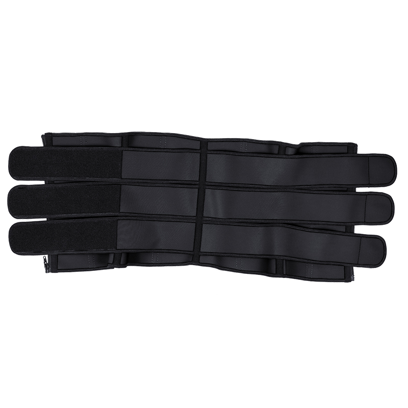 Black Three Belt Double Layers Zipper Latex Waist  MH1987