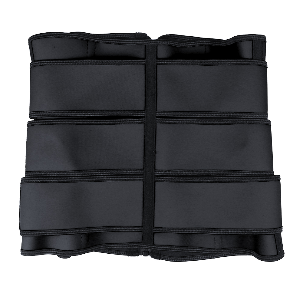 Black Three Belt Double Layers Zipper Latex Waist  MH1987