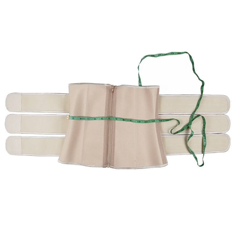 Nude Three Belt Double Layers Zipper Latex Waist  MH1986