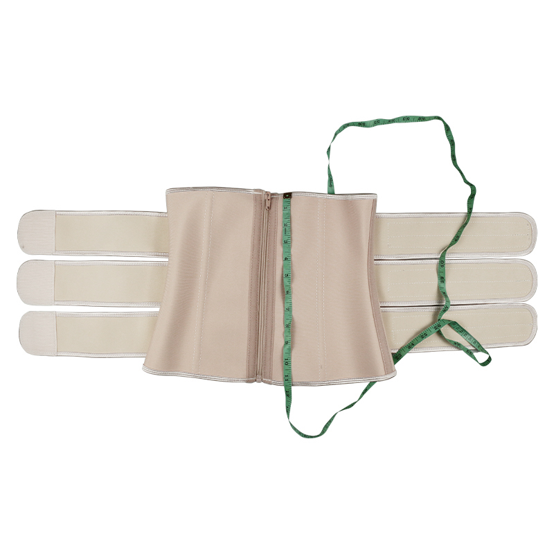 Nude Three Belt Double Layers Zipper Latex Waist  MH1986
