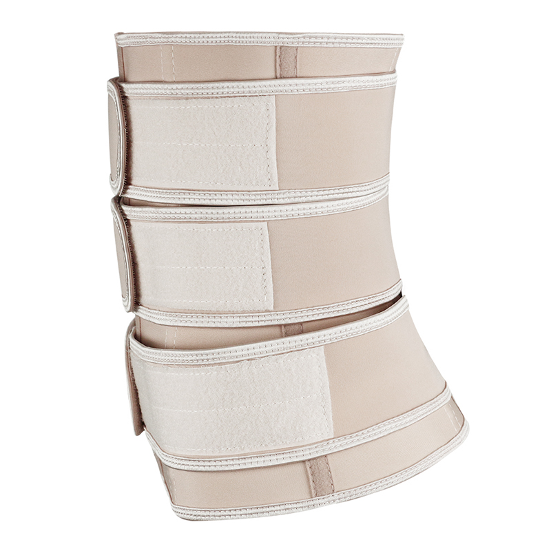 Nude Three Belt Double Layers Zipper Latex Waist  MH1986