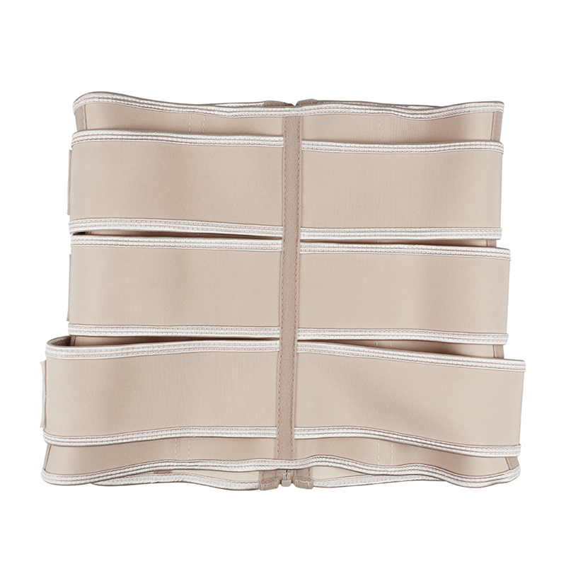 Nude Three Belt Double Layers Zipper Latex Waist  MH1986