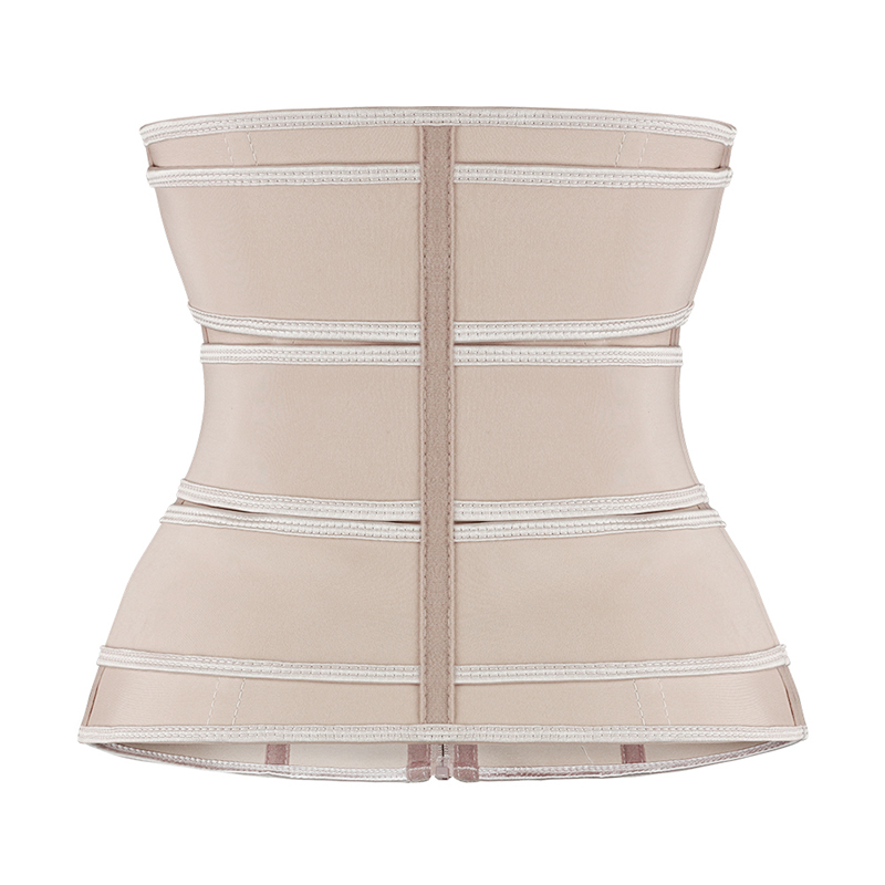 Nude Three Belt Double Layers Zipper Latex Waist  MH1986
