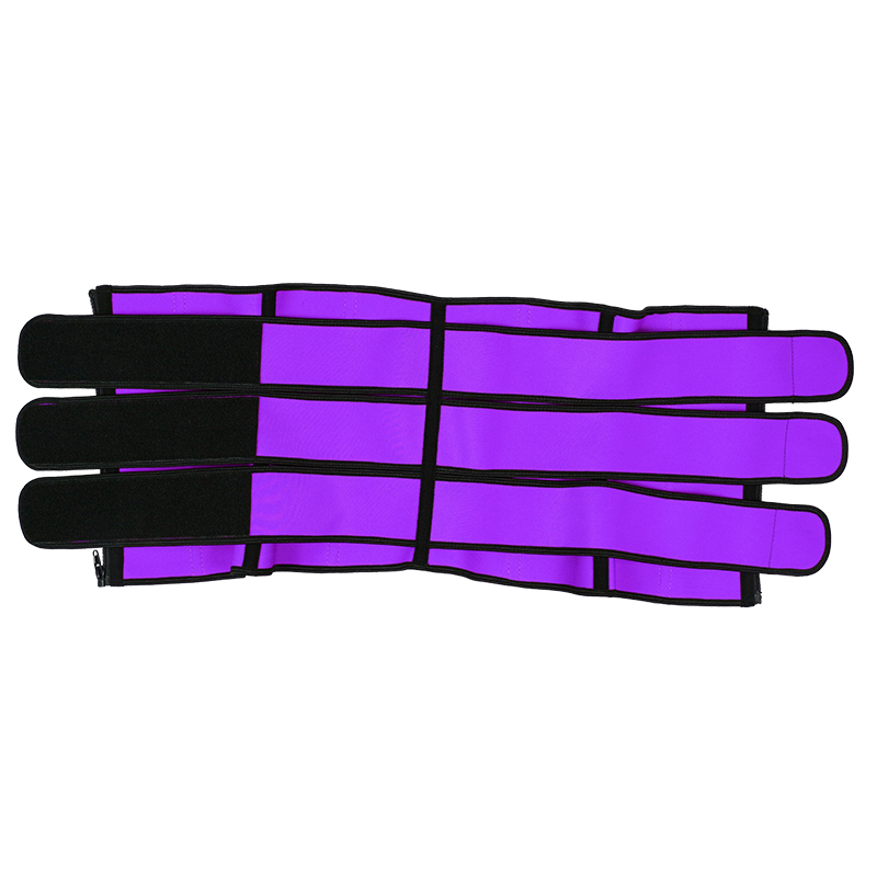 Purple Three Belt Double Layers Zipper Latex Waist  MH1985