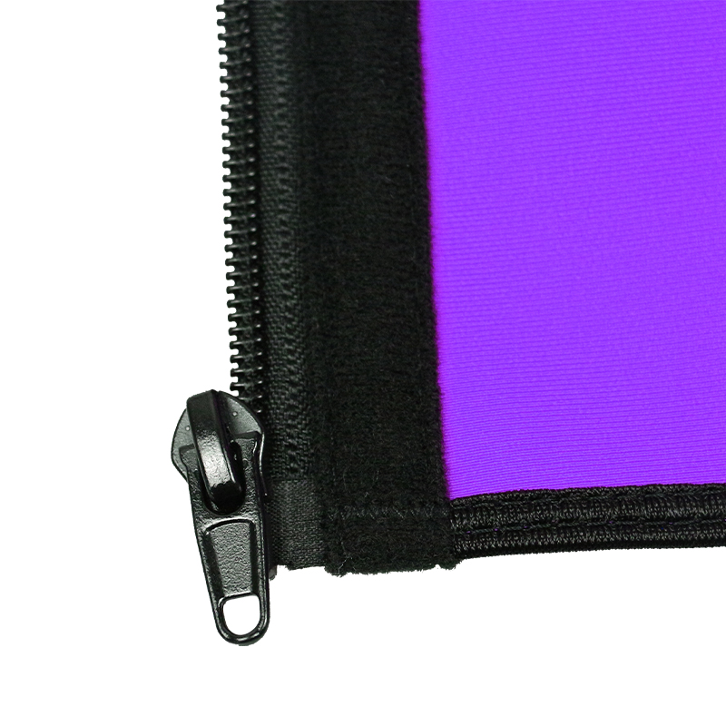 Purple Three Belt Double Layers Zipper Latex Waist  MH1985