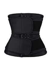 Double Belt Latex Waist trainer Black MH1872b