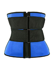 Blue Double Slide Buckle Belt Waist Trainer MHW100040BL