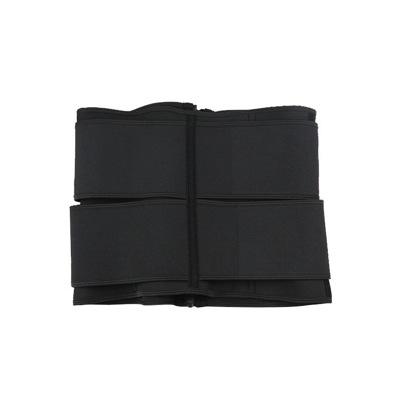 Black Neoprene Double Belt Waist Trainer MHW100085B