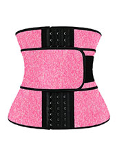 Snow Pink Neoprene Single Belt Hooks Waist Trainer MHW100084SP