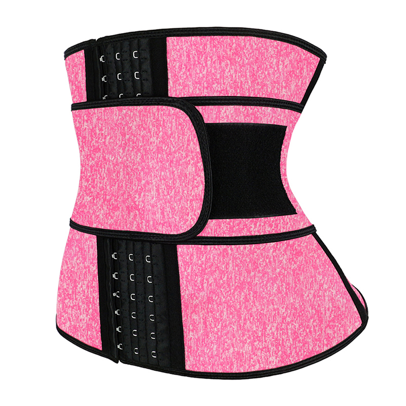 Snow Pink Neoprene Single Belt Hooks Waist Trainer MHW100084SP