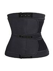Black Neoprene Double Belt Waist Trainer MHW100085B 