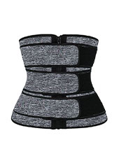 Snow Grey Neoprene Triple Belt with Zipper MHW100016SA