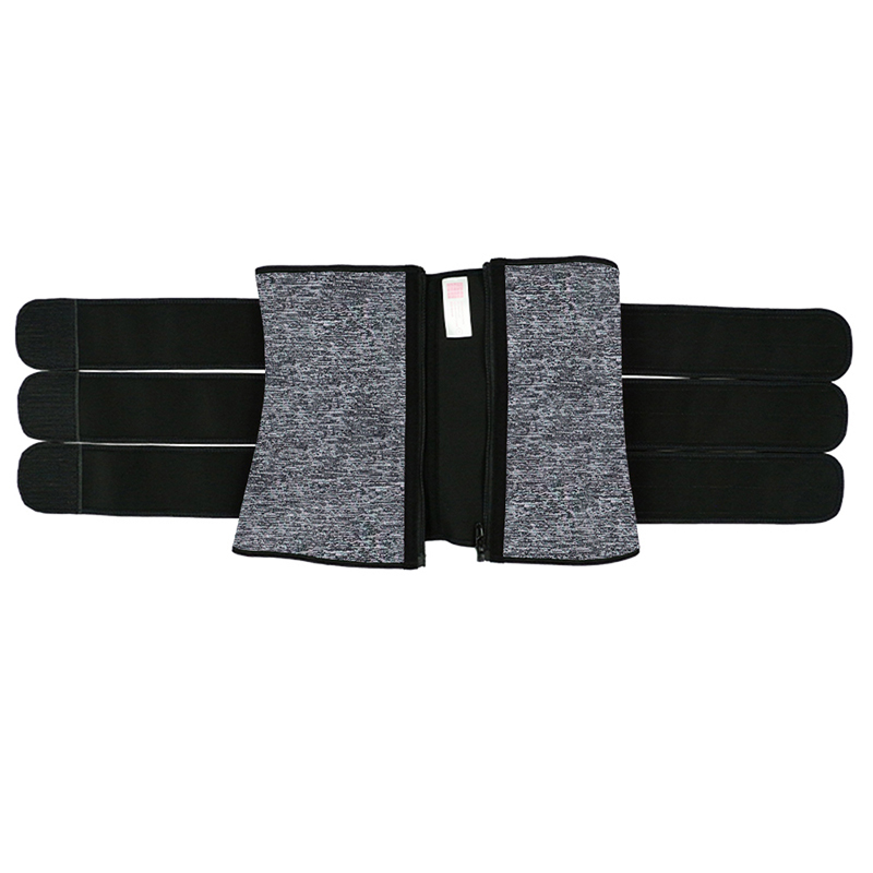 Snow Grey Neoprene Triple Belt with Zipper MHW100016SA