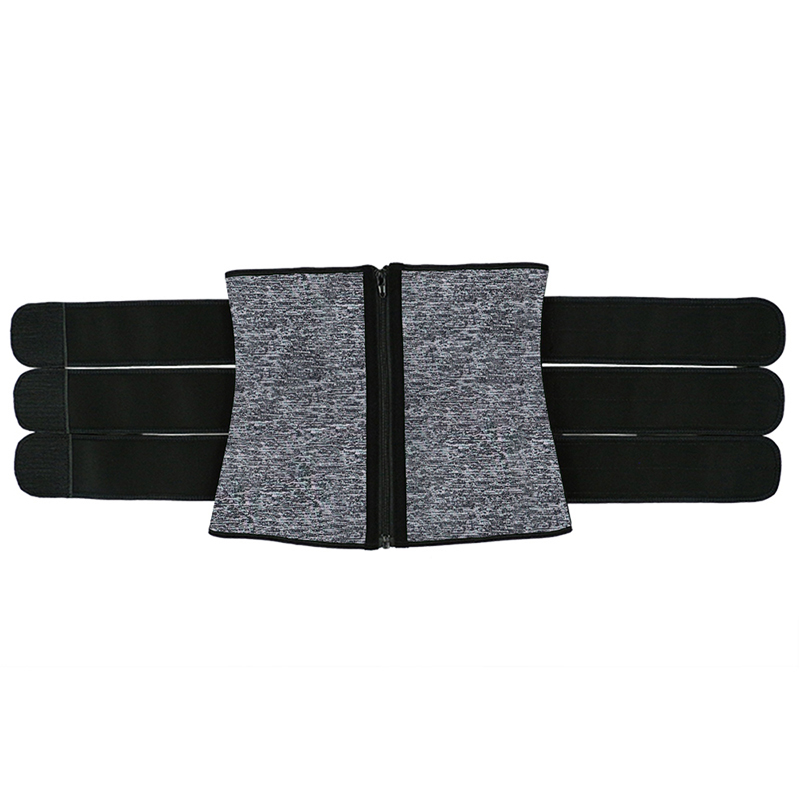 Snow Grey Neoprene Triple Belt with Zipper MHW100016SA