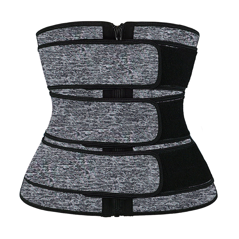 Snow Grey Neoprene Triple Belt with Zipper MHW100016SA