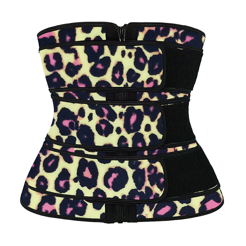 	Yellow Leopard Three Belt Zipper Waist Trainers MHW100001YL