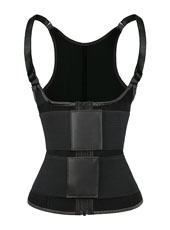 Black Adjustable Double Belts Vest MHW100068B