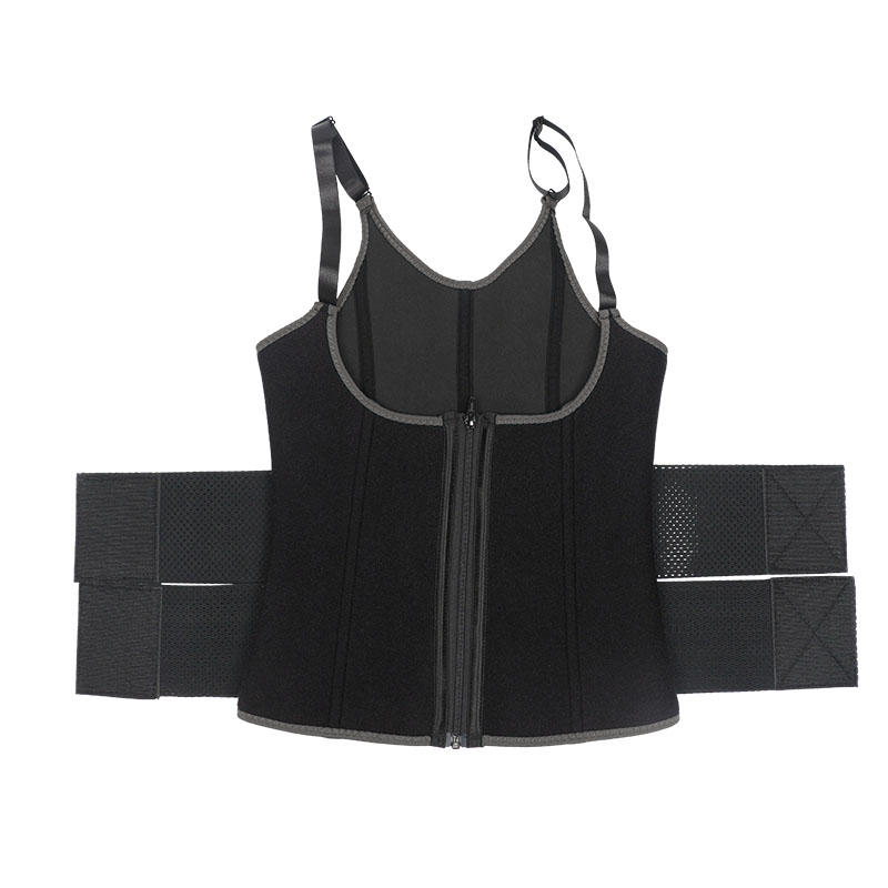 OK Fabric Neoprene Double Belt Shaper Vest MHW100068B Detailed