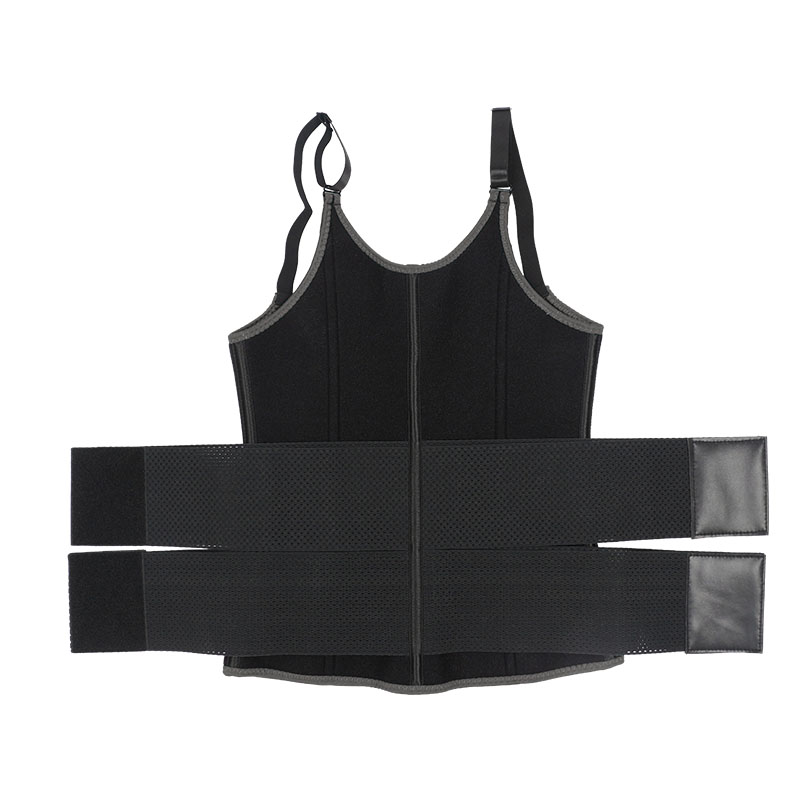 OK Fabric Neoprene Double Belt Shaper Vest MHW100068B Detailed