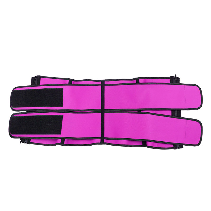 Pink Neoprene Double Belts Three Zippers Waist Trainer MHW100063P