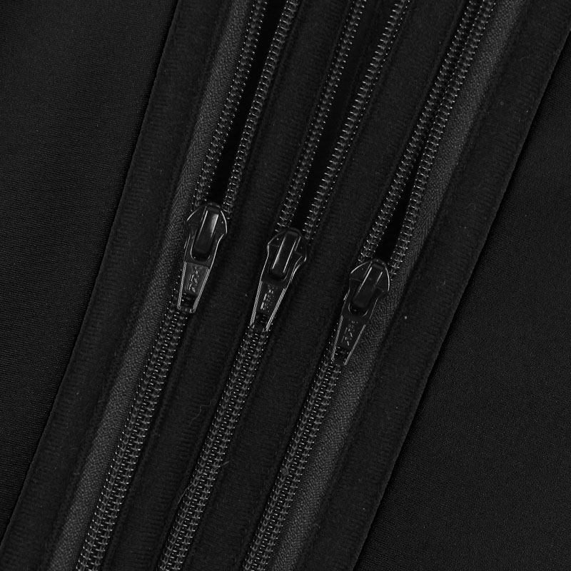 Black Neoprene Double Belts Three Zippers Waist Trainer MHW100063B