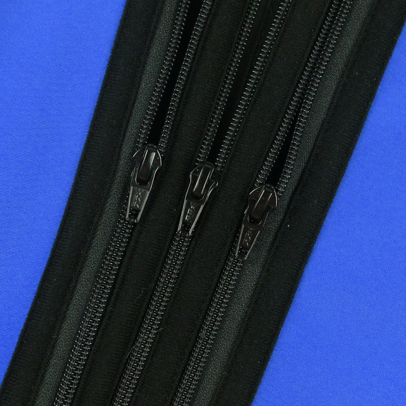 Blue Neoprene Double Belts Three Zippers Waist Trainer MHW100063BL