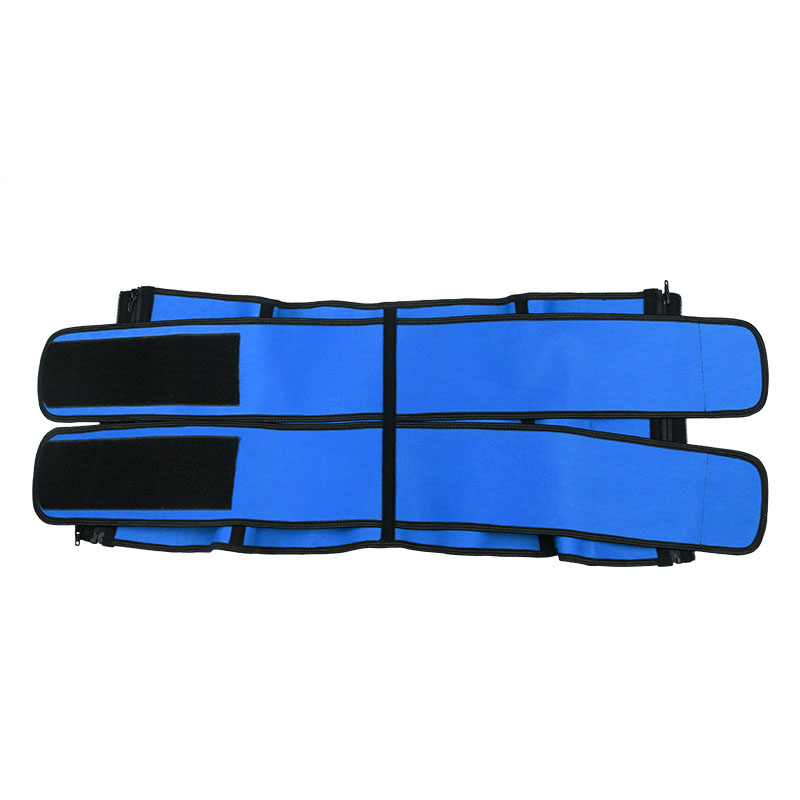 Blue Neoprene Double Belts Three Zippers Waist Trainer MHW100063BL