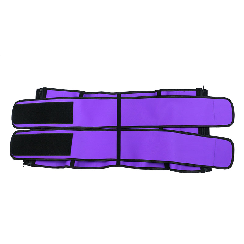 Purple Neoprene Double Belts Three Zippers Waist Trainer MHW100063PU