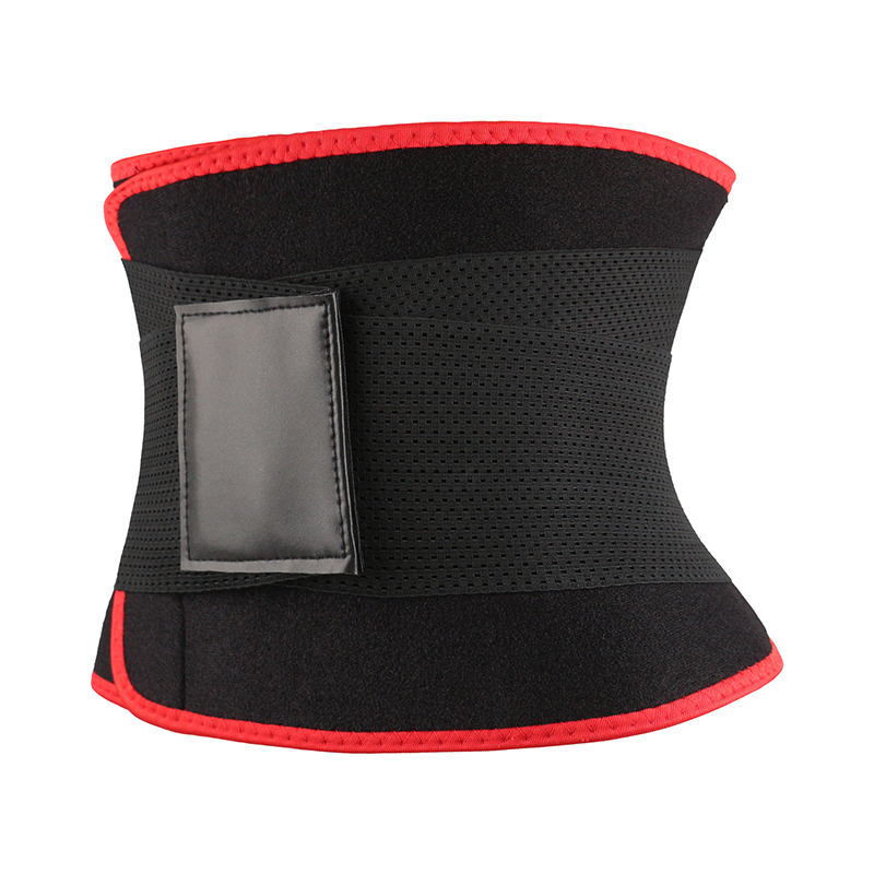 Red Neoprene Trimmer Belt with Leather Label MHW100067R