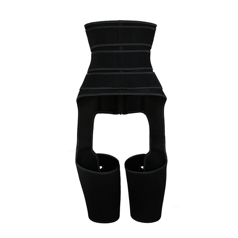 Black Thigh Shaper with Three Belts MHW100044B