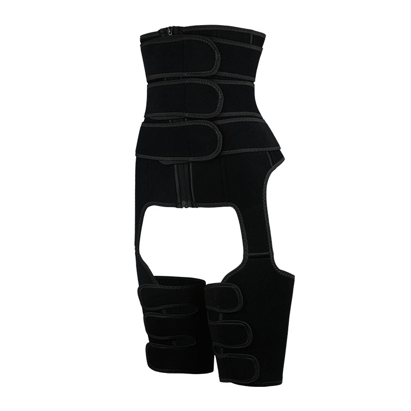 Black Thigh Shaper with Three Belts MHW100044B