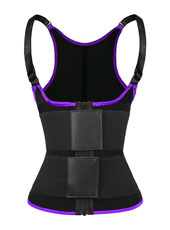Purple Adjustable Double Belts Vest MHW100068PU