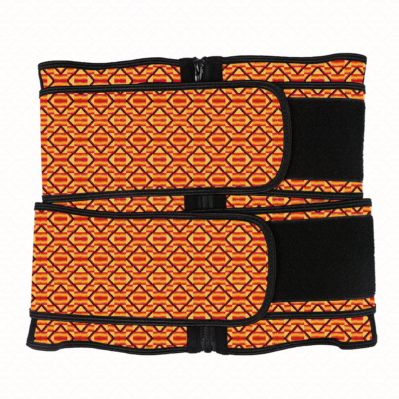 	Kente Two Belts Zipper Waist Trainer MH1949OG