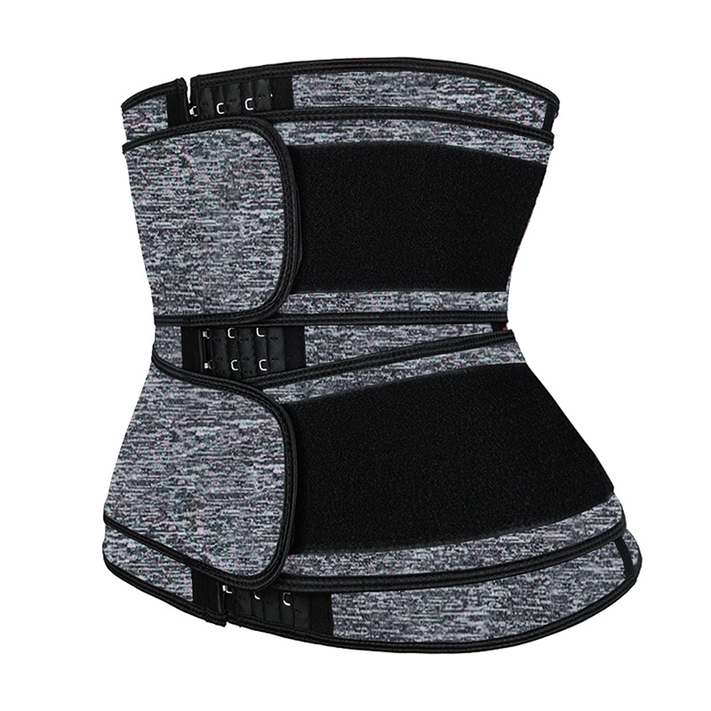 	Snow Grey Neoprene Single Belt Hooks Waist Trainer MHW100084SA