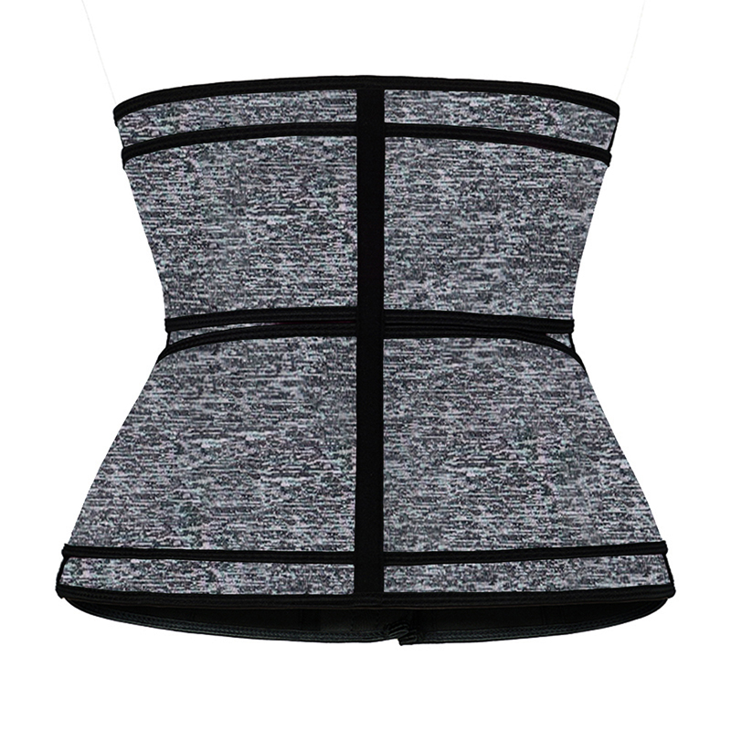	Snow Grey Neoprene Single Belt Hooks Waist Trainer MHW100084SA