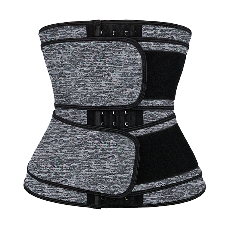 	Snow Grey Neoprene Single Belt Hooks Waist Trainer MHW100084SA