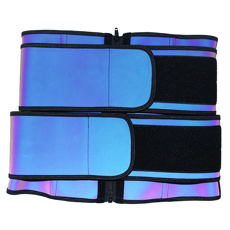 Laser discoloration Double Belt Latex With Zipper MH1949C
