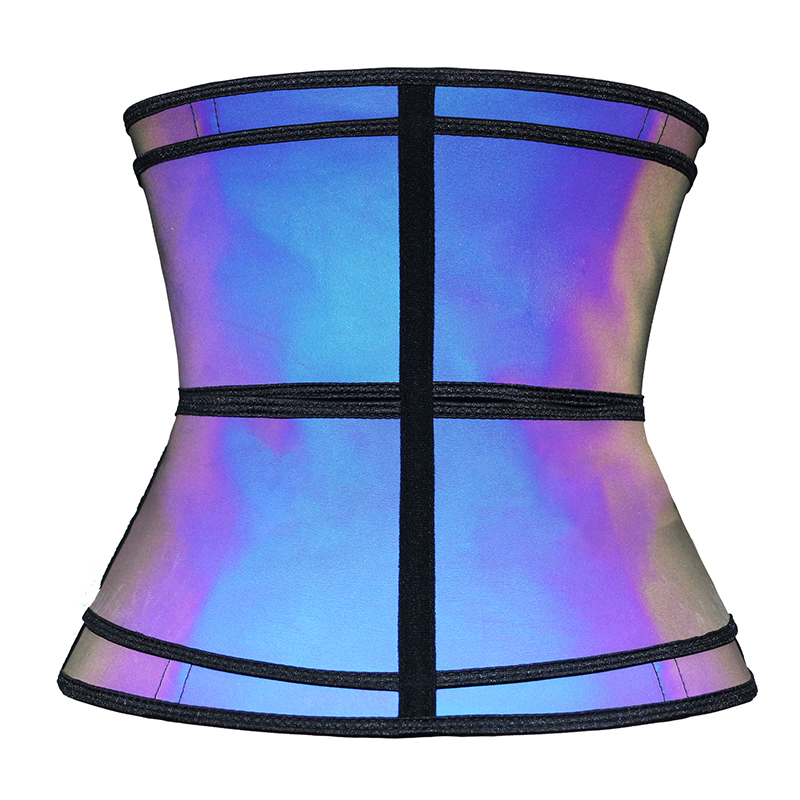 Laser discoloration Double Belt Latex With Zipper MH1949C