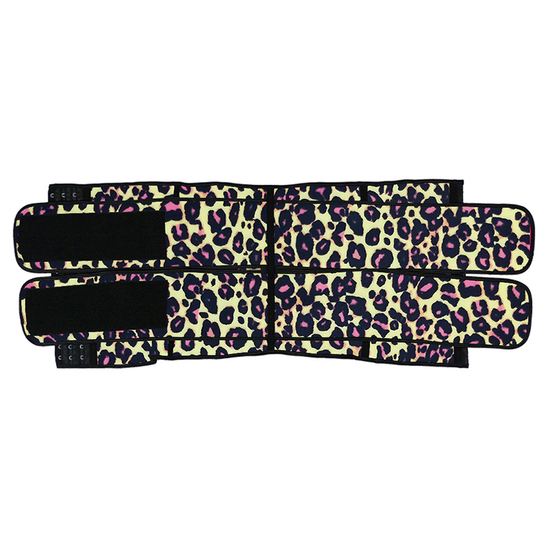 Leopard Yellow Hooks Latex Waist Trainer with Two Belts MH1872YL
