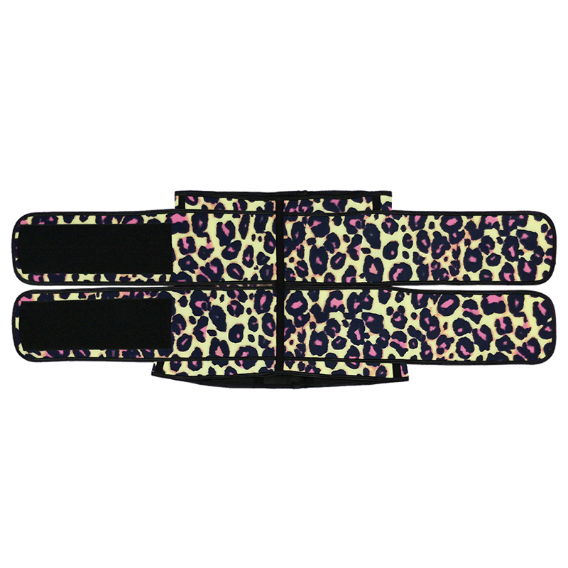 Leopard Yellow Hooks Latex Waist Trainer with Two Belts MH1872YL