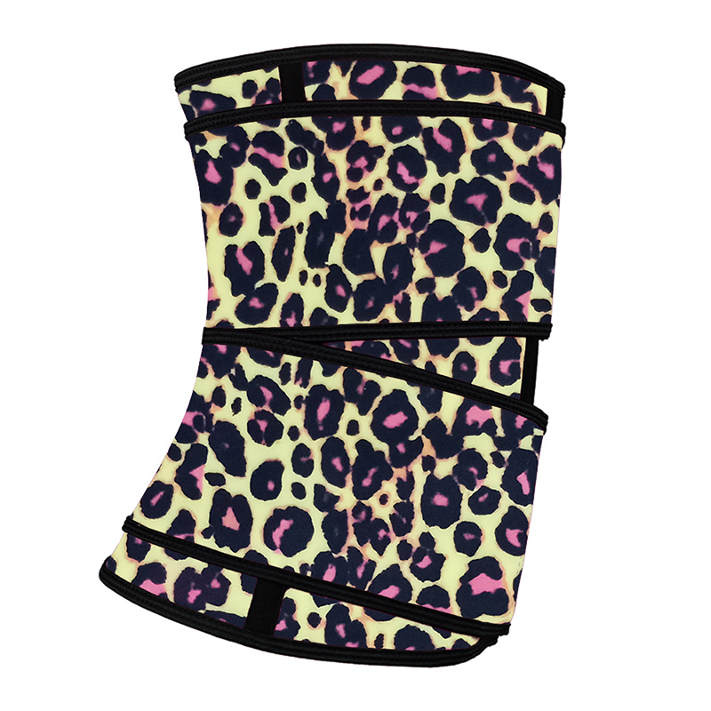 Leopard Yellow Hooks Latex Waist Trainer with Two Belts MH1872YL