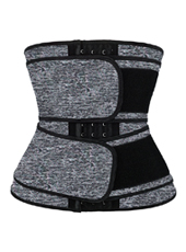 Snow Grey Neoprene Double Belt Hooks Waist Trainer MHW100084SA