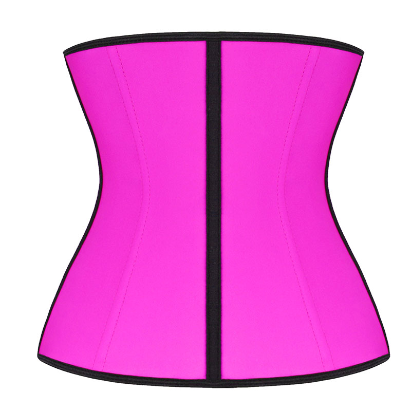 Pink Latex Three Zippers Waist Trainer MHW100061P